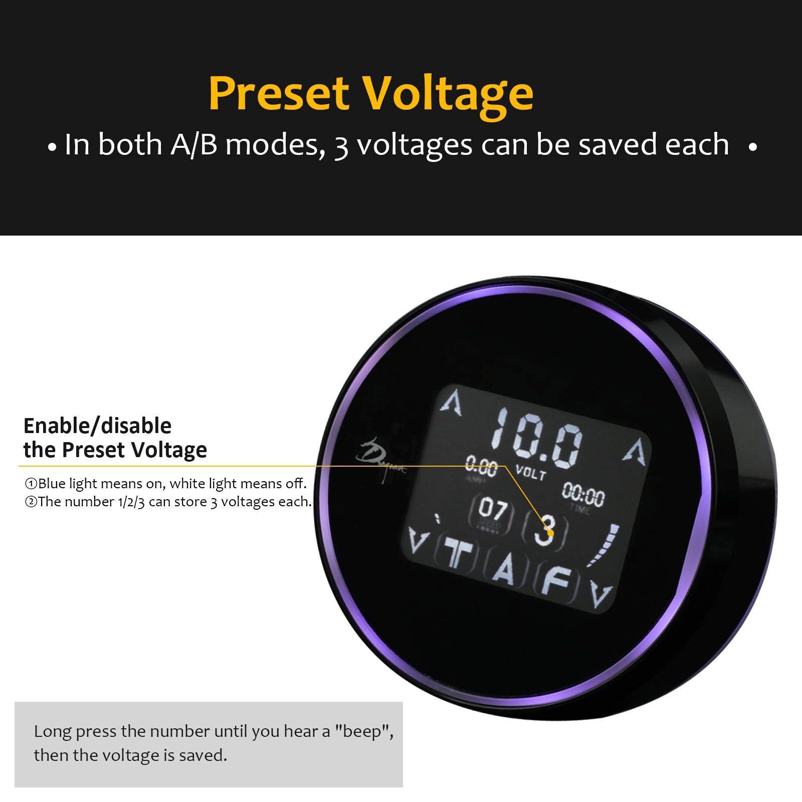 Dragoart Dragoart Aurora 3 Tattoo Power Supply 0-16V for Tattoo Gun Tattoo Machine, Dot-Work 3 Preset Voltages Dual Output Touch Screen Color Varies by Voltage, Professional Tattoo Power Supply Box(Black)