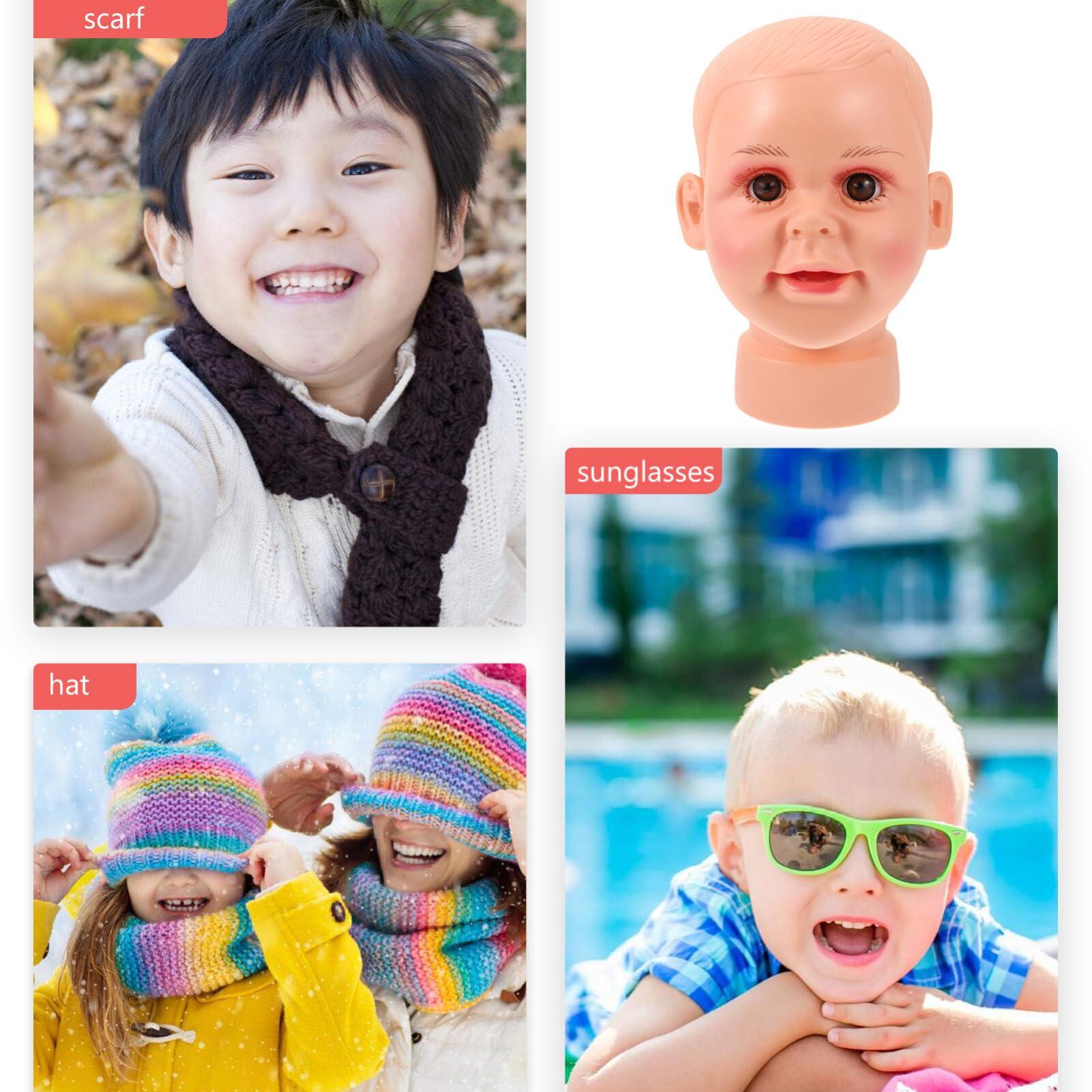 SOLUSTRE SOLUSTRE Baby Mannequin Head, Baby Boy Girl Children Mannequin Manikin Head Kid Mannequin Head Display for Hair Wigs Scarf Hats Sunglasses Stand