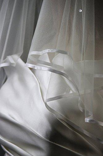 Velvet Bridal Bridal Veil Diamond Off White 2 Tier Fingertip Length With Scattered Rhinestone