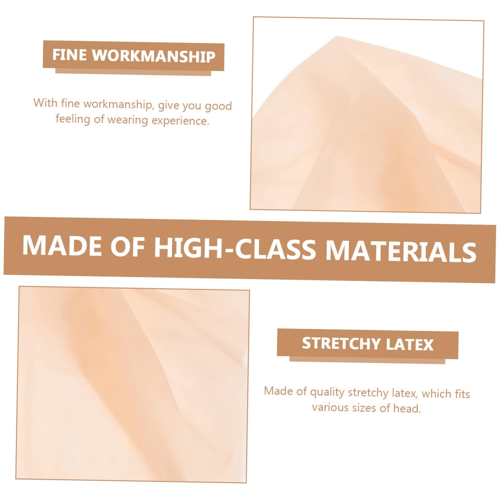 Beavorty 5 Sets Latex Bald Cover Bald Costume Accessory Halloween Costume Accessory Prank Bald Head Cover Wig Bald Head Cover Bald Head Cover Prop Makeup Bald Head Cover Bald Head Cover Toy