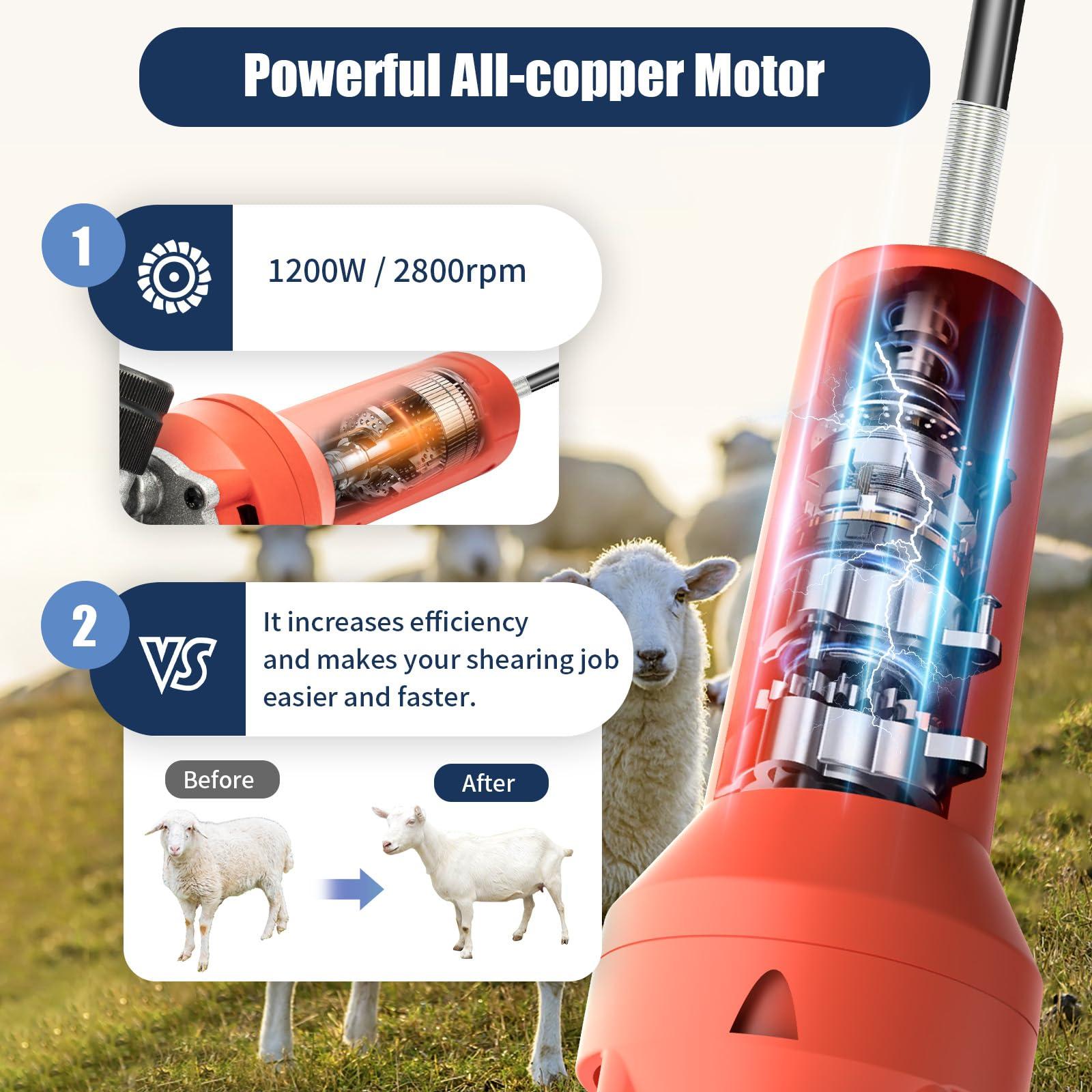 InSyoForeverEC InSyoForeverEC Electric Sheep Shears Electric Clippers 1200W Professional Farm Livestock Shearing Machine Animals Grooming Haircut Trimmer for Shaving Fur Wool in Thick Coat Animals