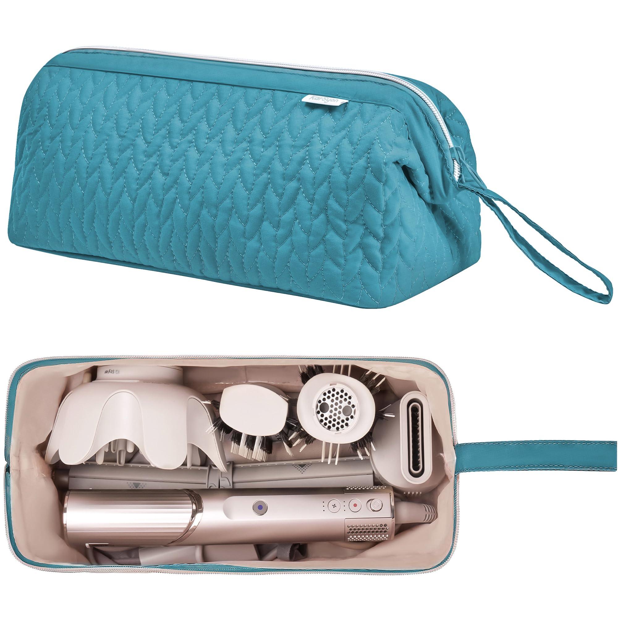 KarSyon KarSyon Shark Flex Style Case for Dyson Airwrap Hair Dryer Brush Revlon Hair Tools Travel Bag Carrying Case Flat Curling Iron Organizer (Teal Blue)