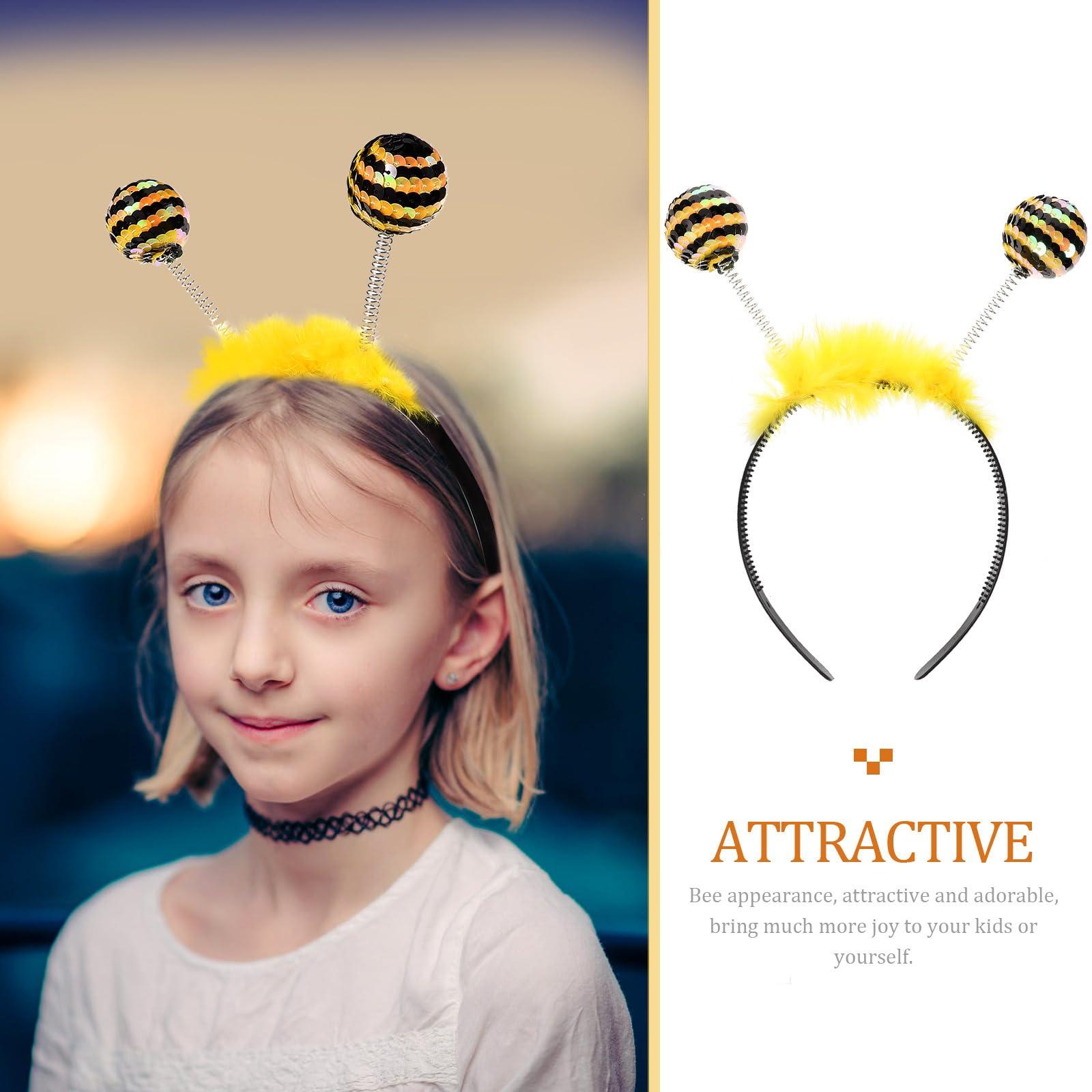 OSALADI OSALADI Hair Ties Halloween Bee Headbands Bee Hair Bands Antenna Headband Hair Bands Bee Tentacle Headbands for Adults Bees