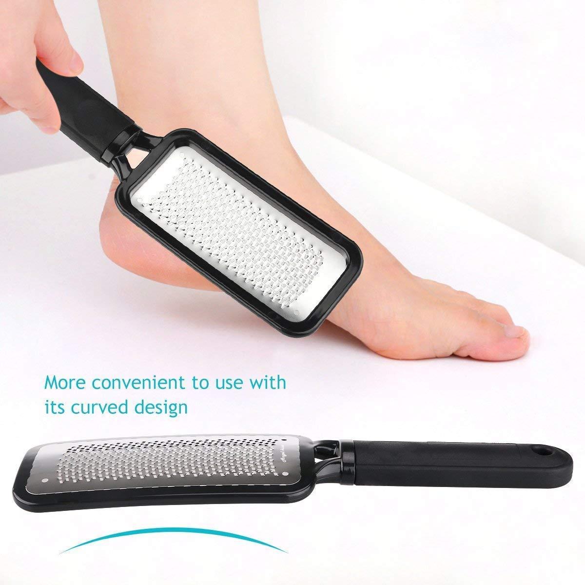 Angel Kiss Angel Kiss Colossal Foot File Scraper Pedicure File - Premium Stainless Steel Foot Rasp, Dead Skin Callus Remover for Feet, Gentle Foot Scrubber, Pedicure Tools for Salon-Quality Foot Care, Black