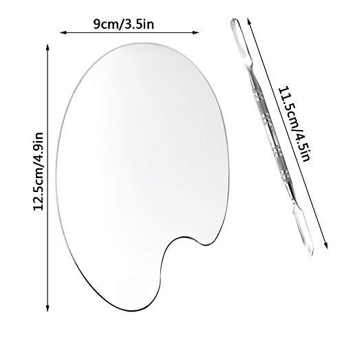 ACKLLR ACKLLR 2 Pack Professional Makeup Palette, 2 Types Pro Lady Stainless Steel Cosmetic Artist Spatula with Spatula Tool for Mixing Foundation