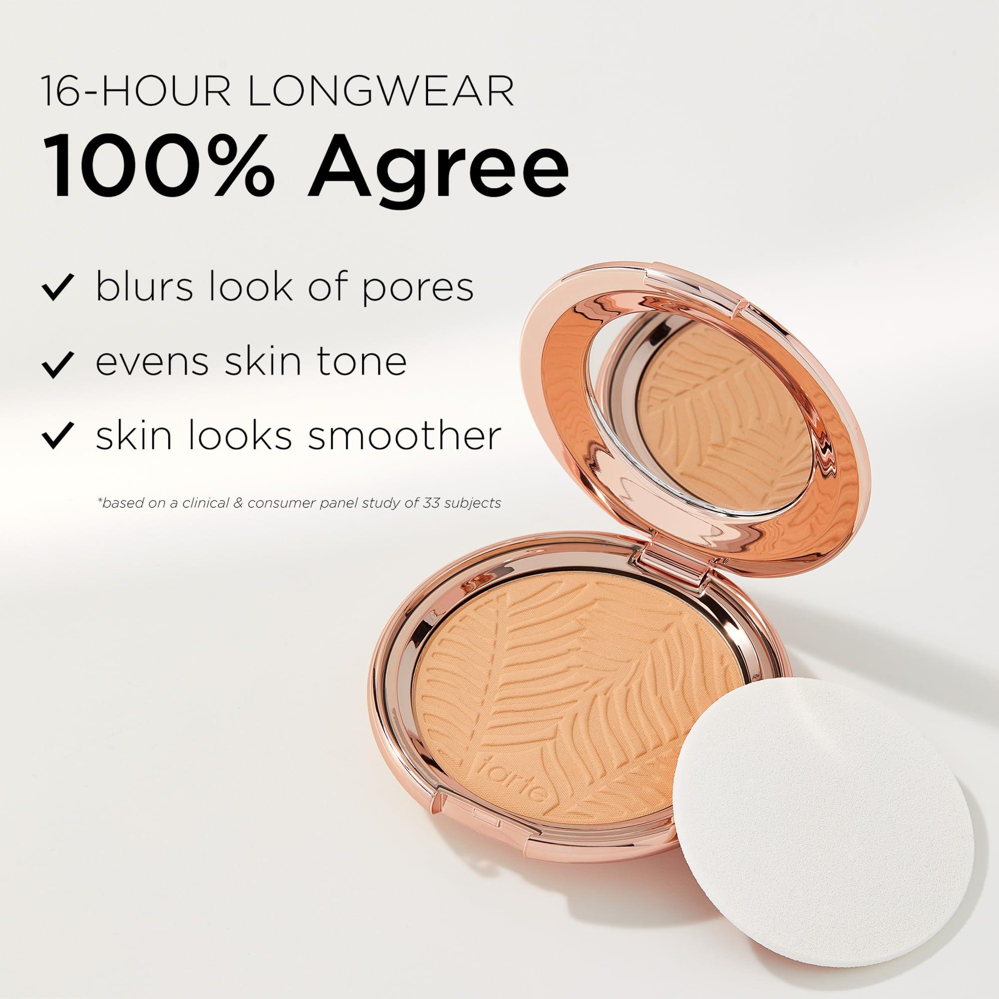 tarte tarte Amazonian clay blurring powder foundation - 46N tan-deep neutral (tan to deep skin with a balance of warm & cool undertones) - full size