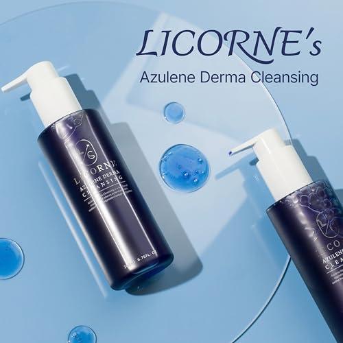 LICORNE LICORNE Azulene Derma Cleansing Sensitive Skin, Smooth, Moisturizer, Centella 6.76 fl.oz Korean Skincare