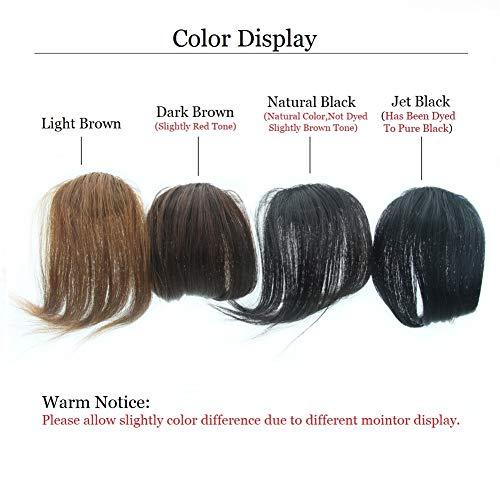 Dsoar Dsoar Side Bangs Clip in Human Hair Bangs Natural Clip on Side Bang Straight Fringe Real Hair Extensions(Dark Brown)