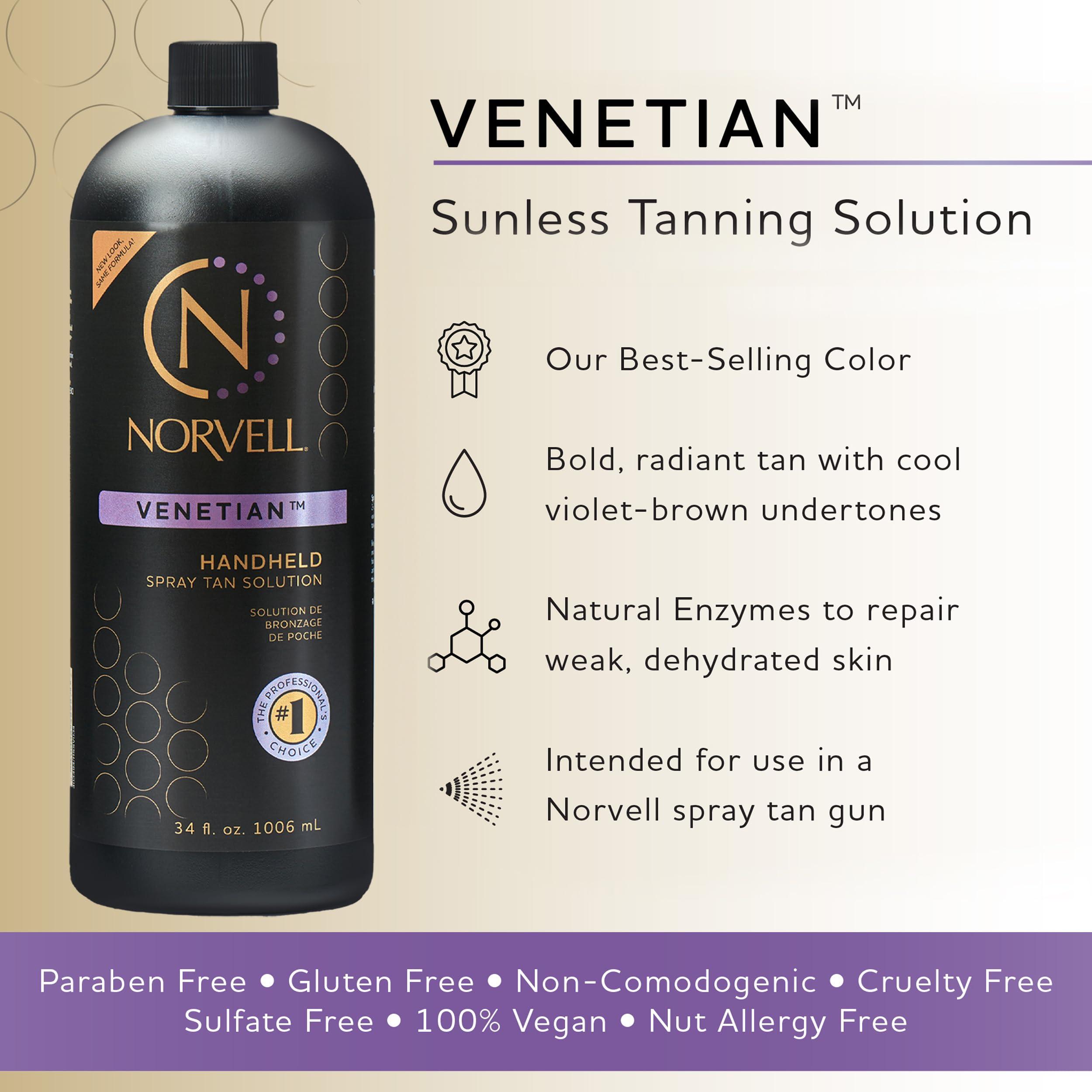 Norvell Norvell Premium Sunless Tanning Solution Bundle - Venetian, 34 Fl Oz and Pro Blending DHA Barrier Cream, 32 Fl Oz