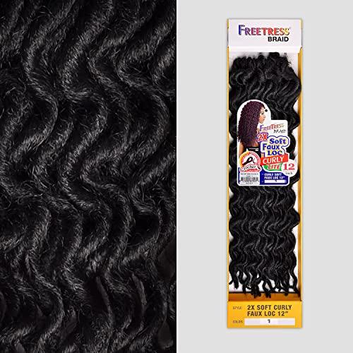 Freetress FreeTress 2X Soft Curly Lite Faux Loc Crochet Synthetic Braiding Hair (12", 4)