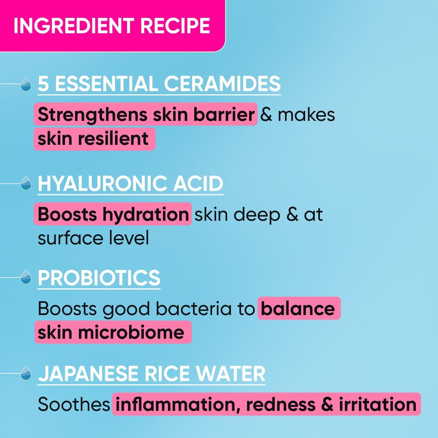 NinthAvenue Basics Dot.'&'Key Barrier Repair + Hydrating Gentle Face Wash With Probiotic | Ceremide Face Wash | Gently Cleanses Skin From Dirt & Oil | For Dry, Normal & Sensitive Skin | For Unisex | 100 ml, 3.38 fl oz