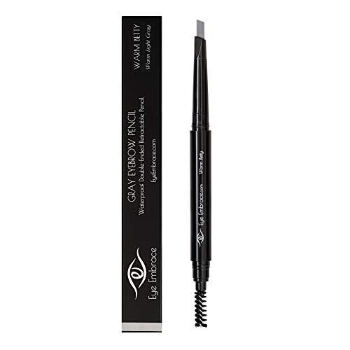 Eye Embrace Eye Embrace Warm Betty: Light Gray Eyebrow Pencil – Waterproof, Double-Ended Automatic Angled Tip & Spoolie Brush, Cruelty-Free