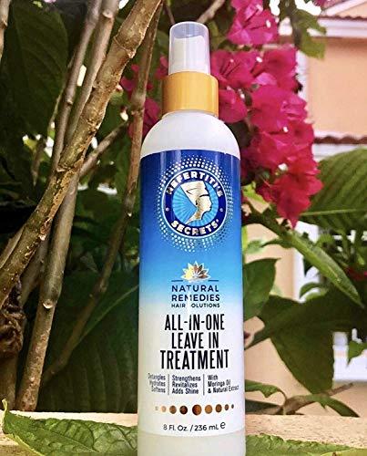 Nefertiti's Secrets Nefertiti's Secrets All In One Leave-In Treatment, Moringa Oil & Rosemary Hair Conditioner, Strengthen & Stimulates, Heat Protection Spray For Hair Growth, Travel Size Moisturizer - 8 Oz / 236 ml