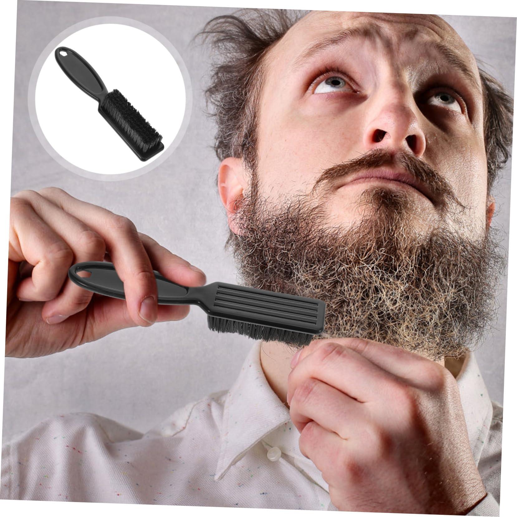 PLAFOPE PLAFOPE 8pcs Barber Fade Brushes Set Mustache & Beard Trimmer Cleaning Brushes with Handle Beard Brush Boar Bristle for Men for Barbers and Home Grooming