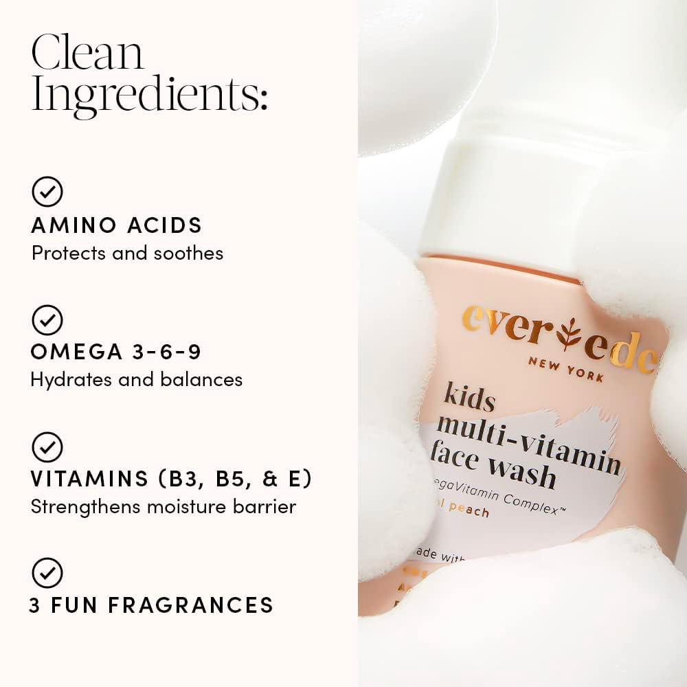 Evereden Evereden Kids Face Wash: Fresh Pomelo, 1.7 oz. & Kids Lip Balm, 0.13 oz | Clean and Non-Toxic Kids Products | Multi-Vitamin Skin Care for Kids