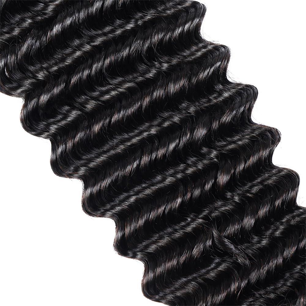 FCUFCU Human Braiding Hair 28 Inch Deep Wave Bulk Human Hair for Braiding No Weft 2 Bundles 100g Curly Human Hair for Boho Braids 100% Unprocessed Brazilian Virgin Hair for Human Hair Extensions