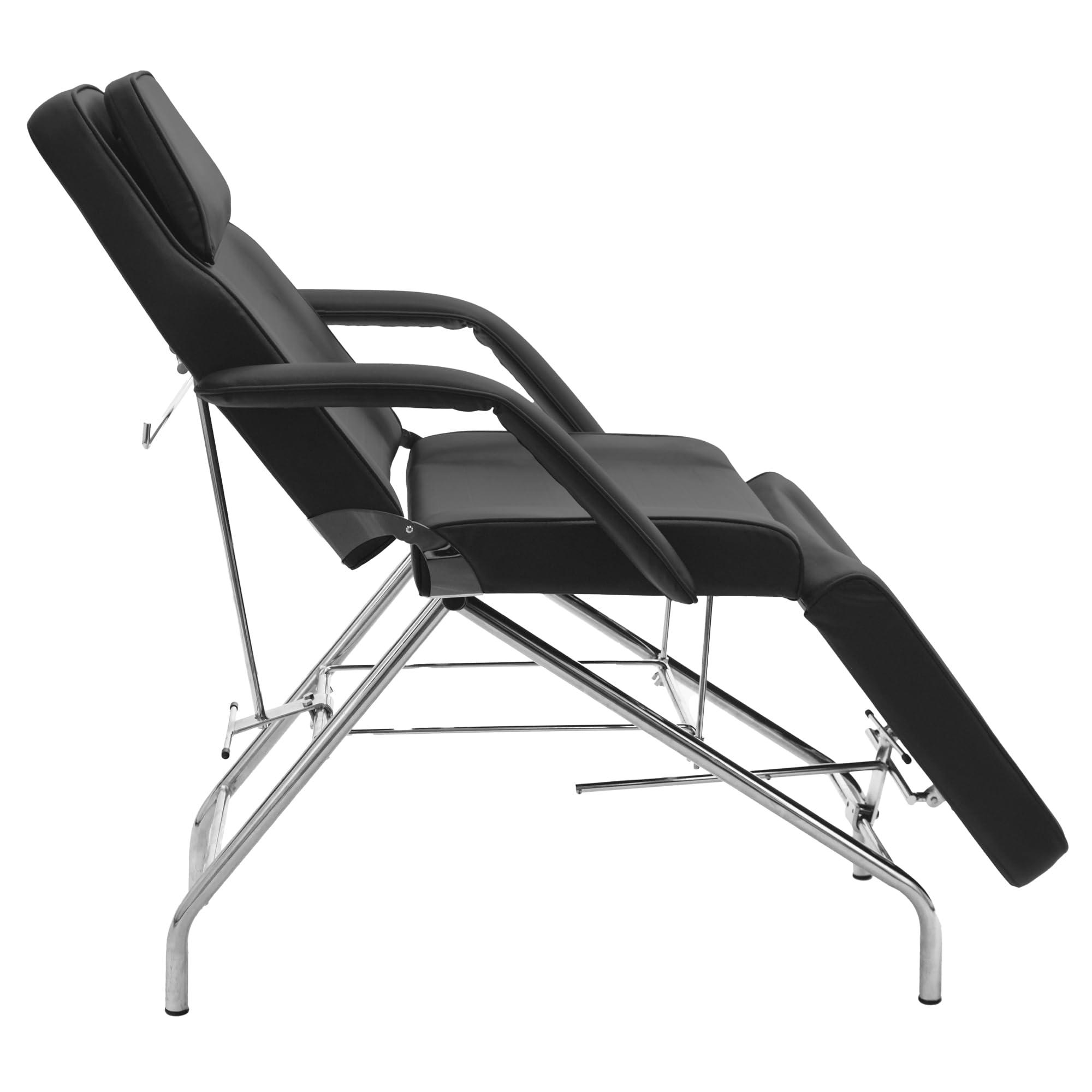 SKINACT SKINACT Basic Facial Chair with Free Stool, Facial Bed, Massage Table (Black)