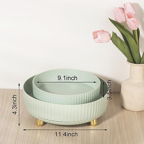 Anyoifax Anyoifax Makeup Perfume Organizer Tray 360 Degree Rotating Lazy Susan Skincare Lotion Organizer Spinning Cosmetics Storage for Dresser, Vanity, Bathroom Countertop, Large Green