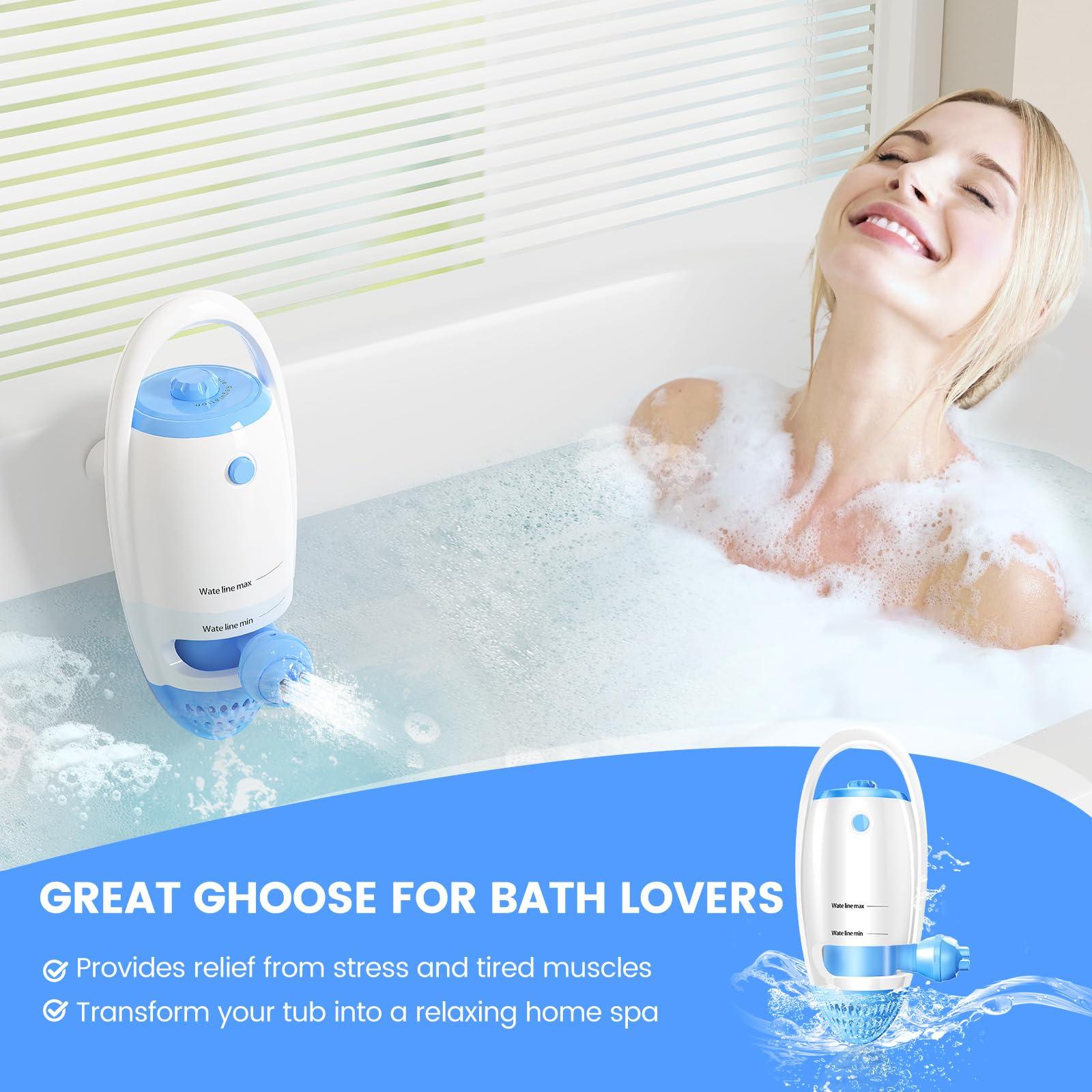 HOAWYEAH Portable Bath Jet Spa, Bathtub Jets for Home Spa, Creates Soothing Bubbles and Massage, Bathtub Accessories for Relaxing Spa, Spa Bath for Home Daily Use