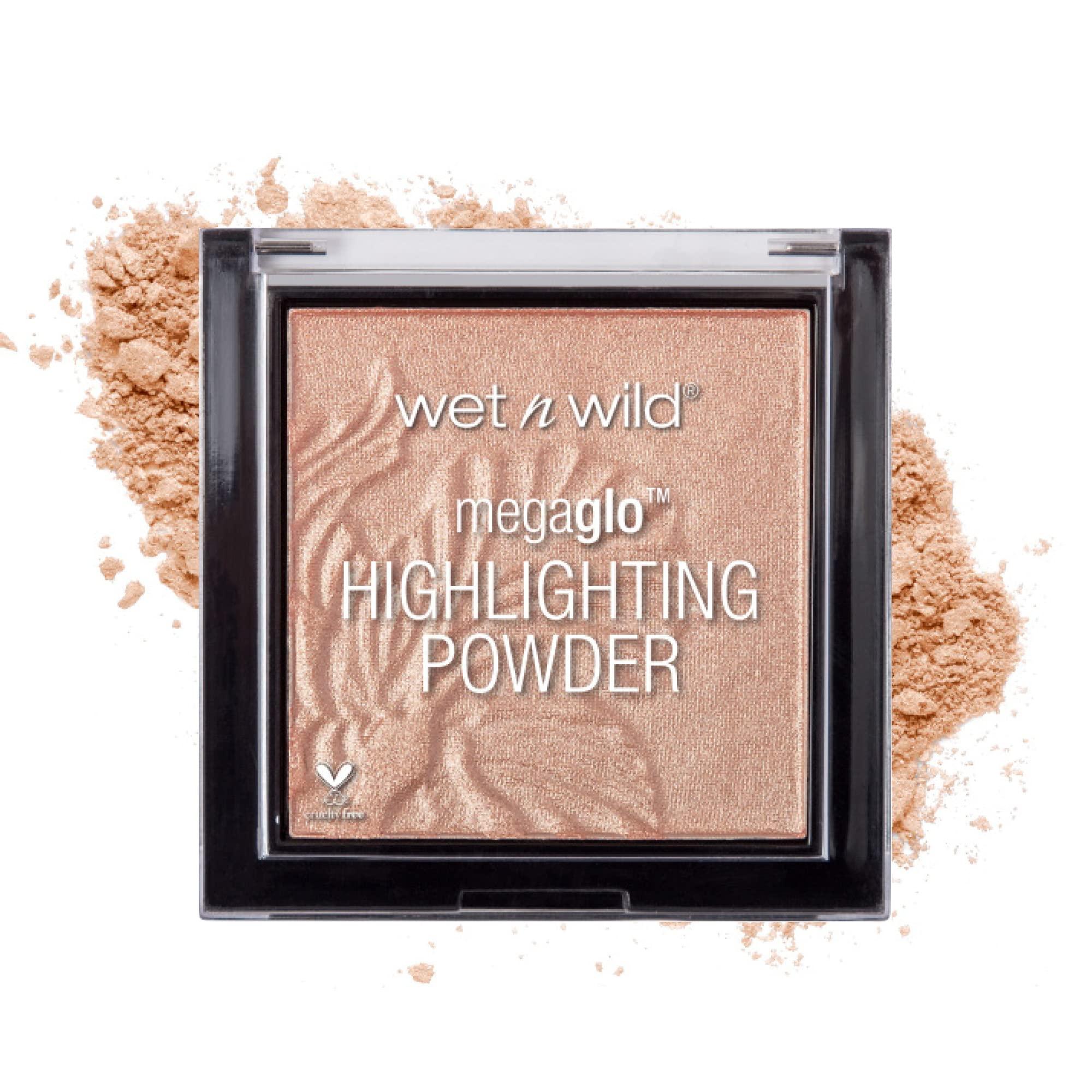 wet n wild wet n wild MegaGlo Highlighting Powder, Highlighter Makeup, Shimmer Glow, Natural Pink Precious Petals & Pink Rose Gold Blossom Glow