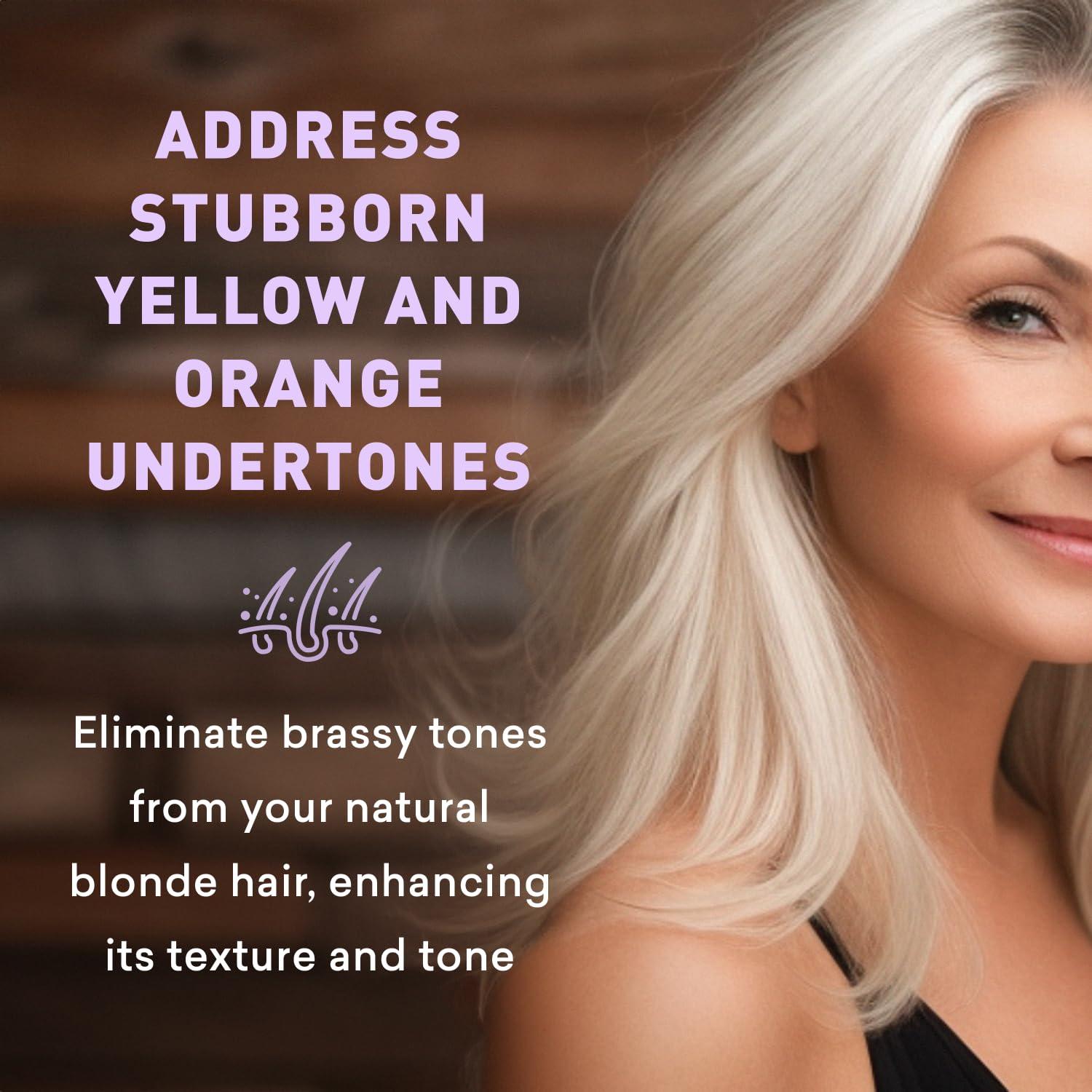 Just Nutritive Just Nutritive Purple Toning Shampoo for Blonde, Gray, White, Silver, and Bleached Hair - Eliminate Brassiness, Boost Shine, Repairs, Hydrates, Sulfate-Free, Paraben-Free, Anti-Yellowing, 8 oz.