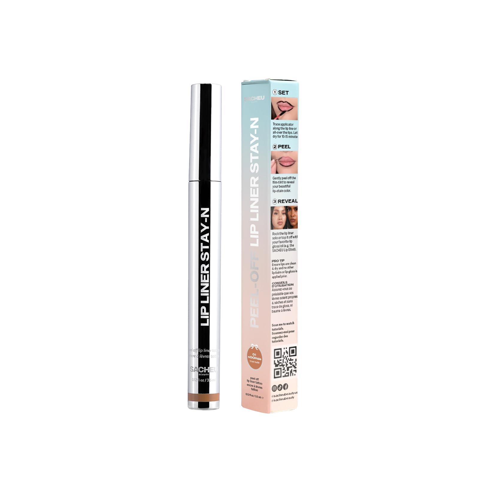 Sacheu Sacheu Lip Liner Stay-N Peel Off Lip Stain Long Lasting Matte Lip Tattoo Transfer Proof Lipstain Infused with Hyaluronic Acid & Vitamin E for All Skin Types Vegan & Cruelty-Free, Noohde