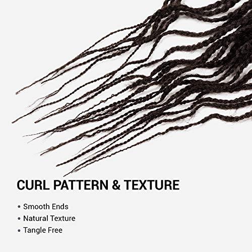 AU-THEN-TIC 20 Inch AU-THEN-TIC Wavy Box Braid Crochet Hair Goddess Box Braids Crochet Hair Crochet Box Braids Pre Stretched Synthetic Hair Extensions (20 Inch (Pack of 4), 2-Dark Brown)
