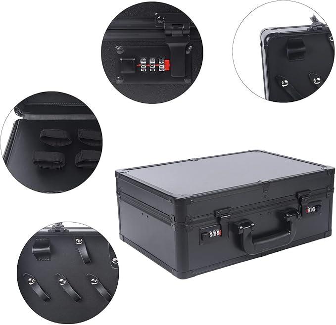 InSyoForeverEC InSyoForeverEC Professional Barber Case, Barber Tool Kits Storage, Double Layer Travel Barber Tool Box, Luxury Carrying Case for Beauty Hair Stylist Pet Groomer with Handle & Secure Numlock (Style 2)