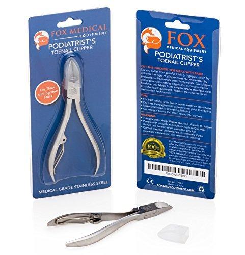 Fox Medical Equipment Fox Medical Equipment Toenail Clippers - Professional Nail Clippers for Thick and Ingrown Nails - Precision Toenail Clipper - Best Nippers for Thick Toenails - Stainless Steel Soft Grip Nail Clipper