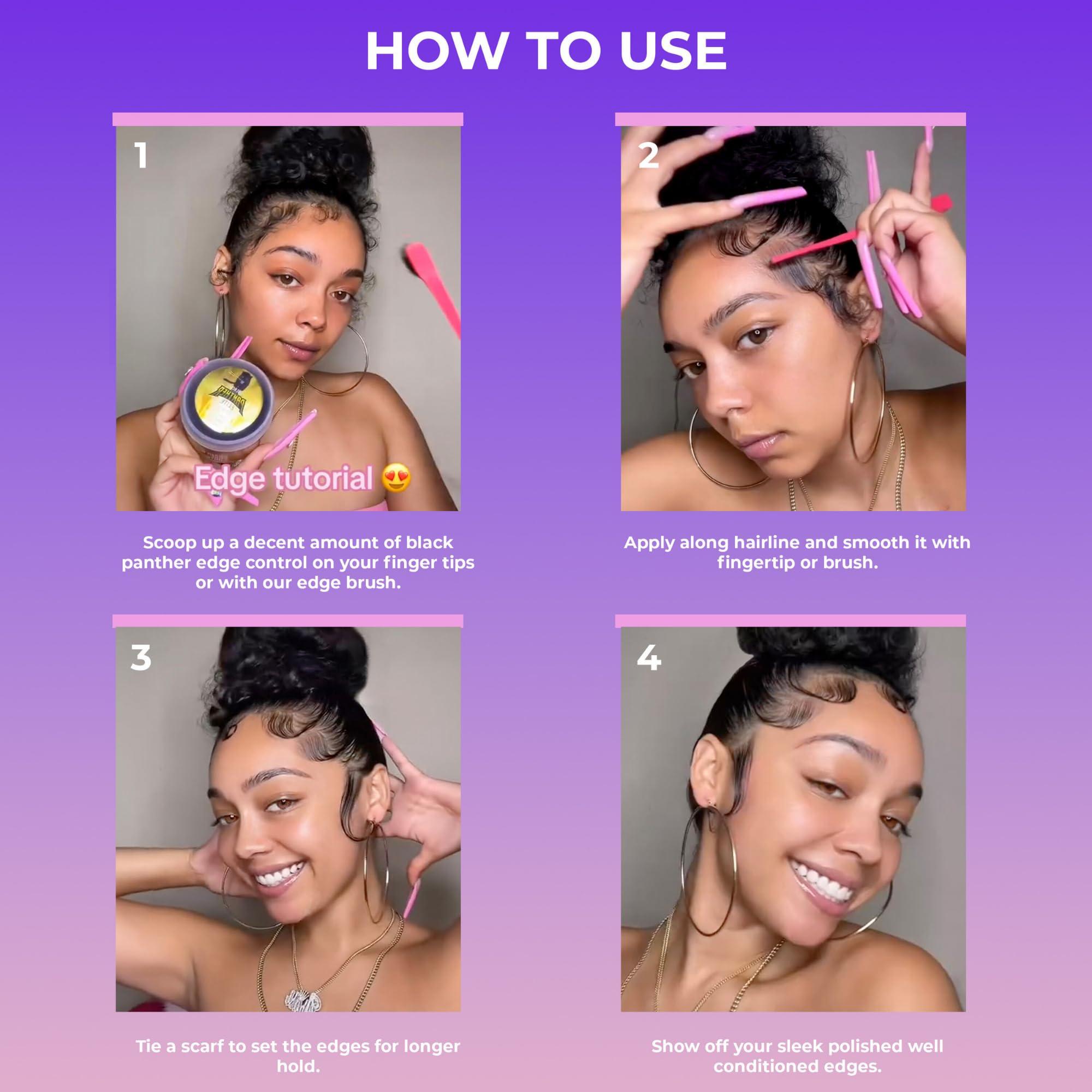 black panther strong diamond edges DIAMOND EDGES BLACK PANTHER STRONG - Edge Control & Styling Gel, 24 Hour Hold w/No Flakes, Ideal for Curly Hair (4oz (Pack of 1))