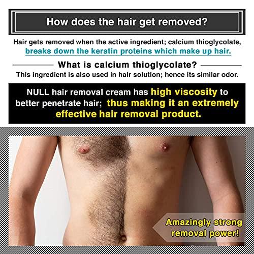 MEDICOS CO., Ltd [Japanese Quality] NULL Hair Removal Cream for Men. Large 8.81 oz. Works great approx. 5 mins on pubic hair, body, arms, legs, and male chests, Painless, Aloe Vera, Depilatory cream for men