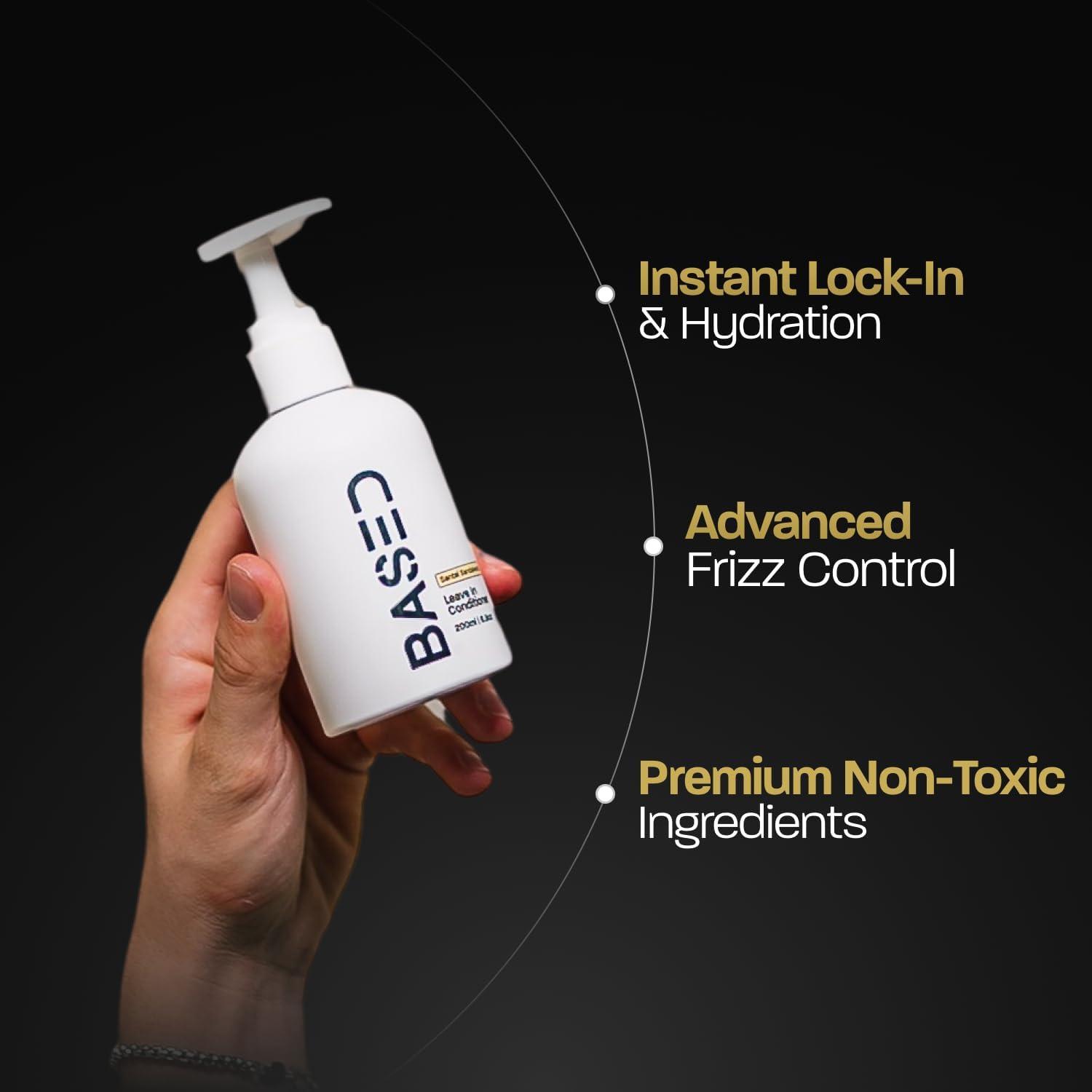 BASED BODYWORKS Based Bodyworks Shampoo, Conditioner & Leave-In Conditioner Deluxe Bundle with Peppermint Oil, Coconut Oil & Avocado Oil, Deluxe Hair Bundle for Men, Two 12 fl oz & One 6.8 fl oz Bottles (Pack of 3)