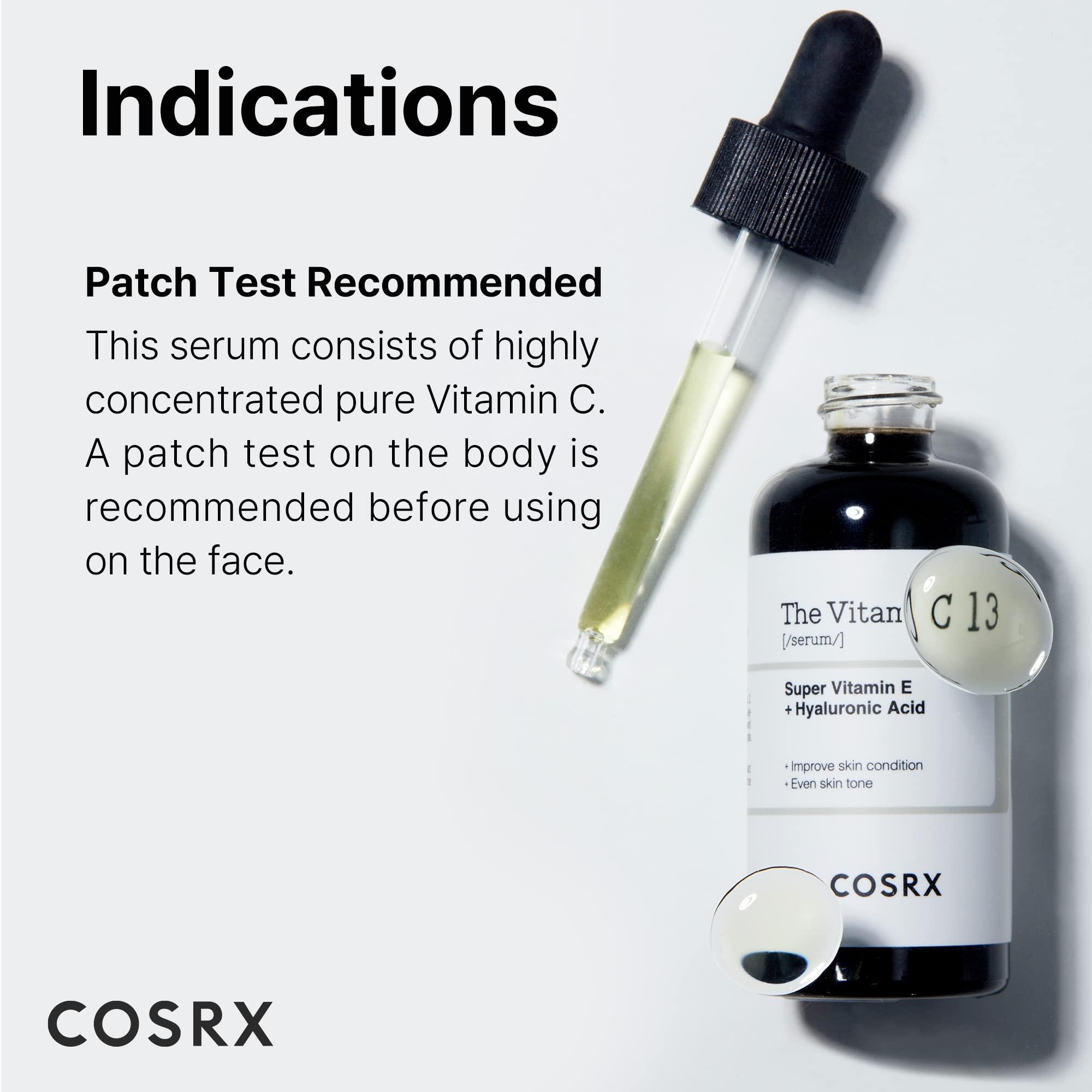 COSRX COSRX Pure Vitamin C 13% Serum with Vitamin E & Hyaluronic Acid, Hydrating Facial Serum for Fine Lines, Uneven Skin Tone & Dull Skin, 0.67fl.oz/20ml, Korean Skin Care