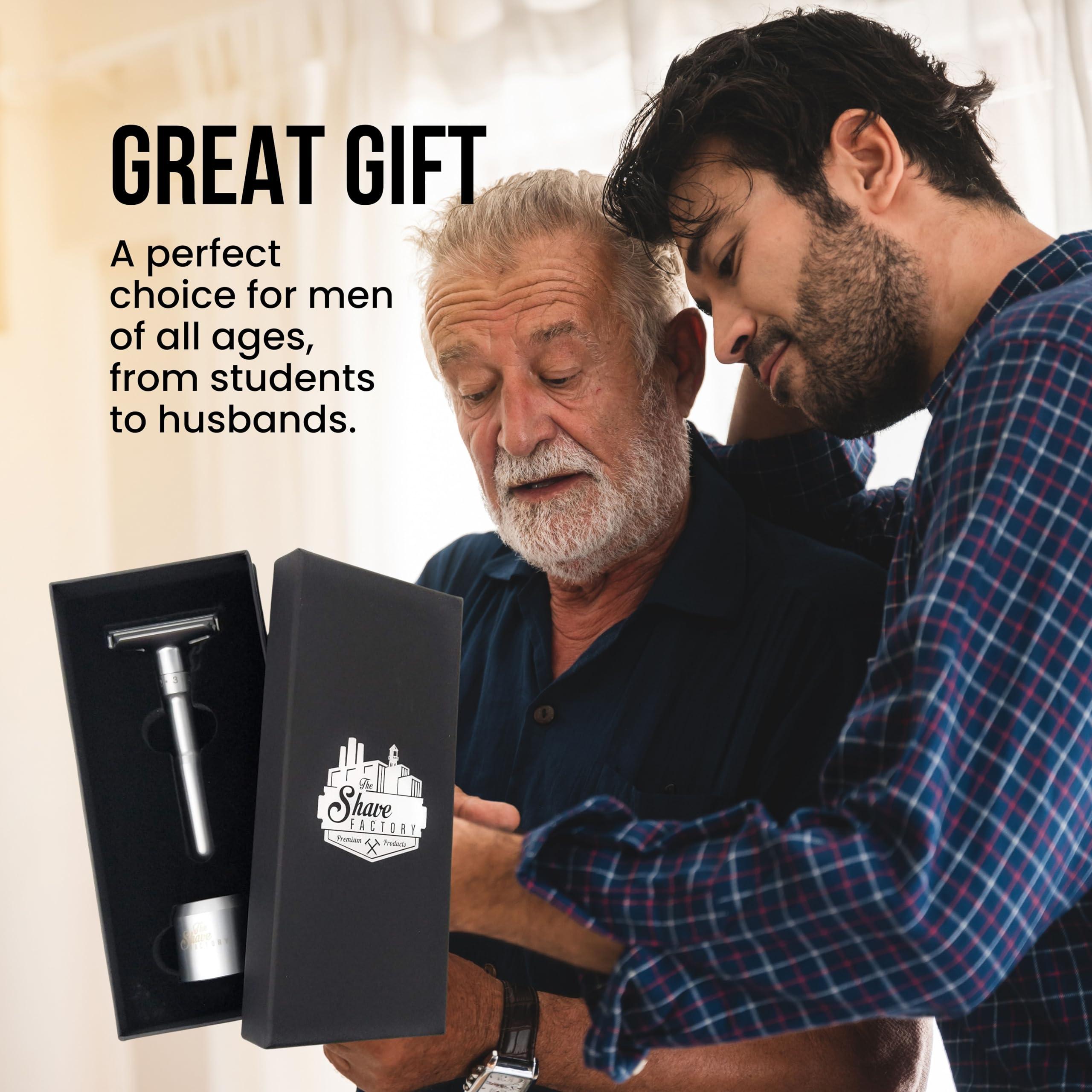 SHAVE FACTORY SHAVE FACTORY Adjustable Safety Razor, Matte and Base Stand