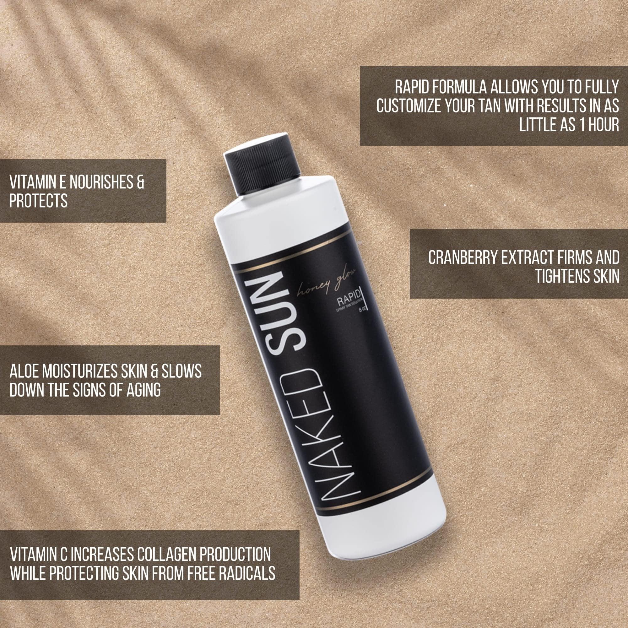 Naked Sun ION Tan Spray Tan Machine Cordless Rechargeable with Naked Sun Honey Glow Rapid Tanning Solution