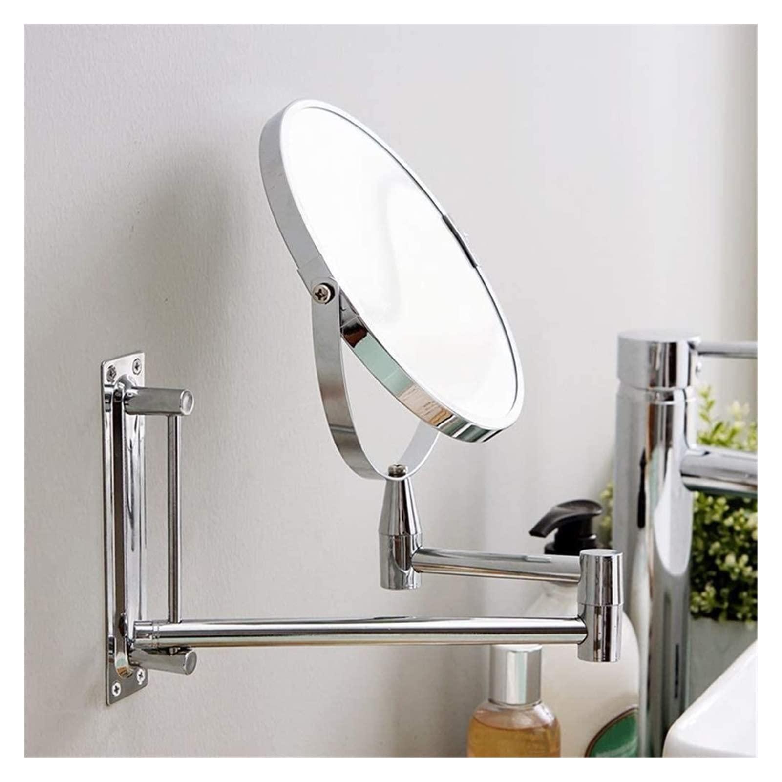 Gerrit Cosmetic Vanity Mirror Telescopic Bathroom Mirror Wall-Mounted Folding 7 Inch Beauty Mirror/Vanity Mirror/Makeup Mirror LED Vanity