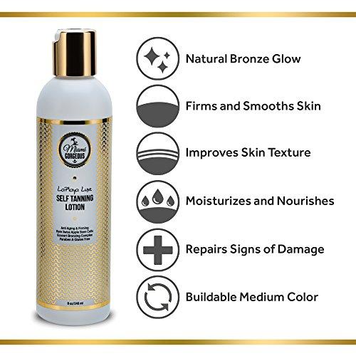 Miami Gorgeous Miami Gorgeous Self Tanning Lotion LaPlaya Luxe Natural Best Self Tanner for Instant Bronzing Touch & Streak Free Tan, Best Bronzer Sunless Tanner Light Medium Gradual Tanner for Face and Body 8oz