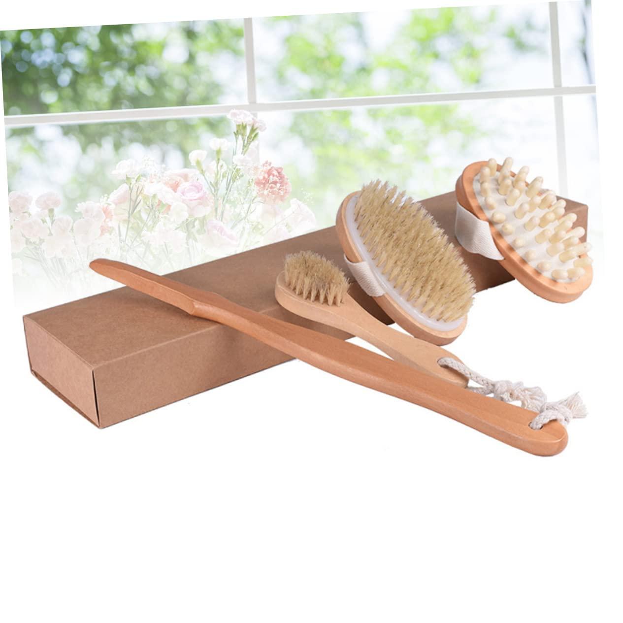 Healeved Healeved 4pcs Taking Shower Tools Bathing Accessories Wooden Bathing Supplies Bathing Tool for Home