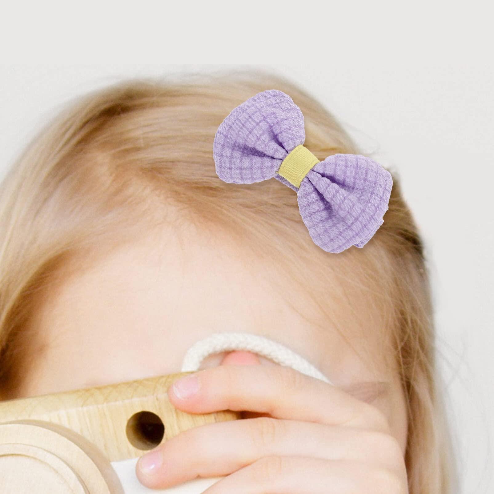 EXCEART EXCEART 5pcs Tulle Butterfly Hair Clip kids hair clips bow hair clips purple flower hair clip suits for kids purple outfits purple suit kid hair clips sweet girl hair accessories plastic
