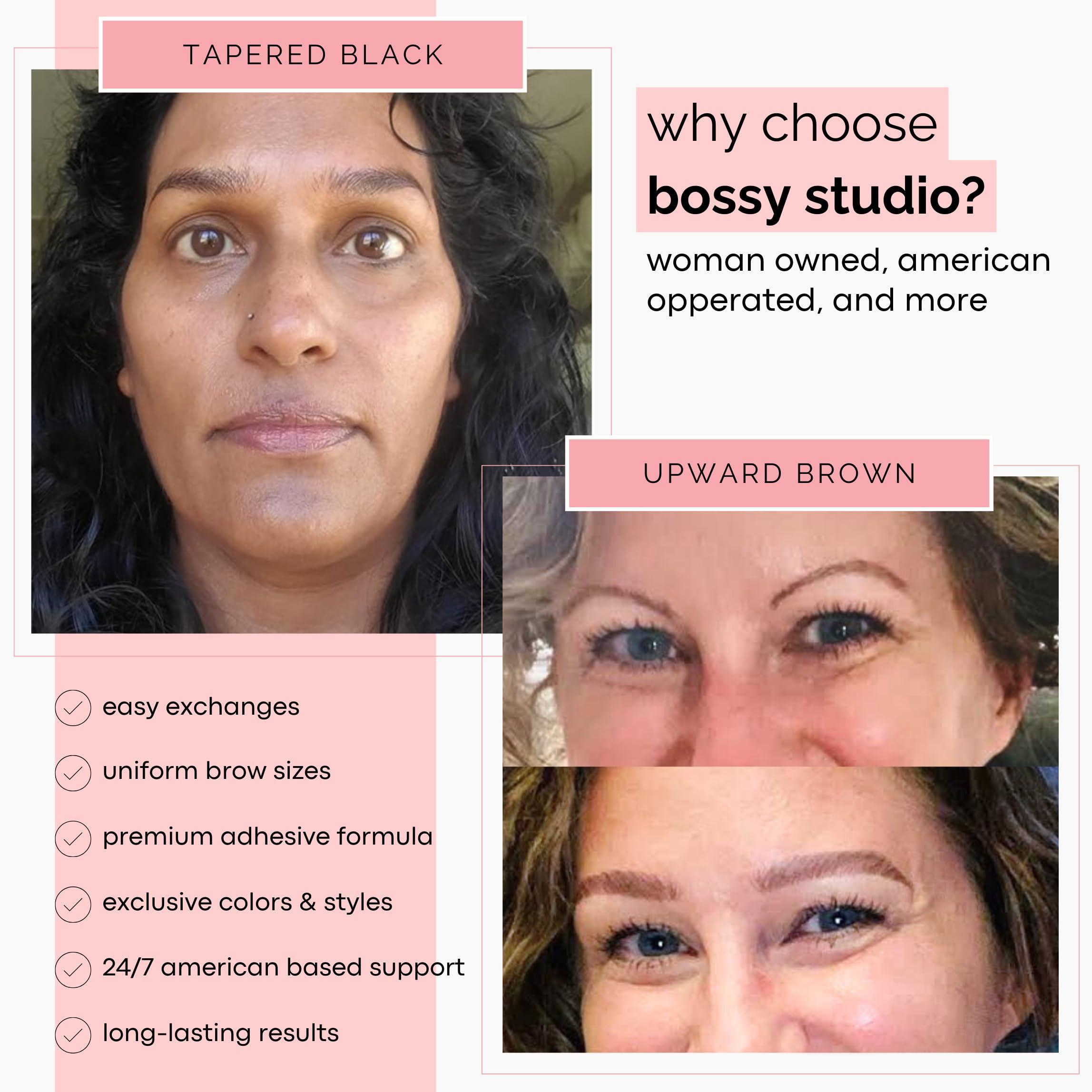 Brows by Bossy 5 Pack Temporary Eyebrow Tattoos Waterproof Eyebrow Stickers, False Tattoos Hair Like Peel Off Instant Transfer Brows For Women And Men | Natural Strokes, Shaping (curved, brown)