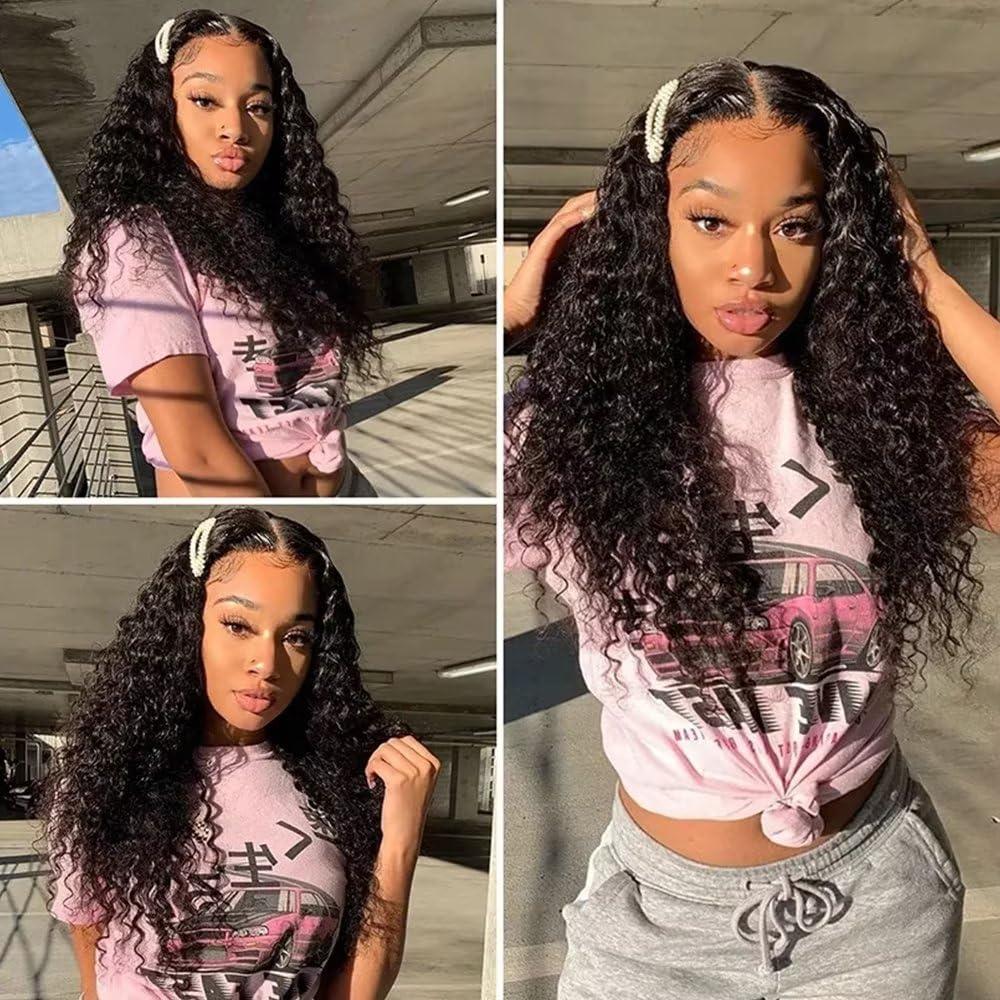 QUINLUX WIGS QUINLUX WIGSI Tip Hair Extensions Microlinks For Black Women Natural Deep Wave Malaysian 100% Human Hair Can Be Dyed Water Wave Brazilian Remy Human Hair 1g/Pcs 100Pcs/Set 24 inch