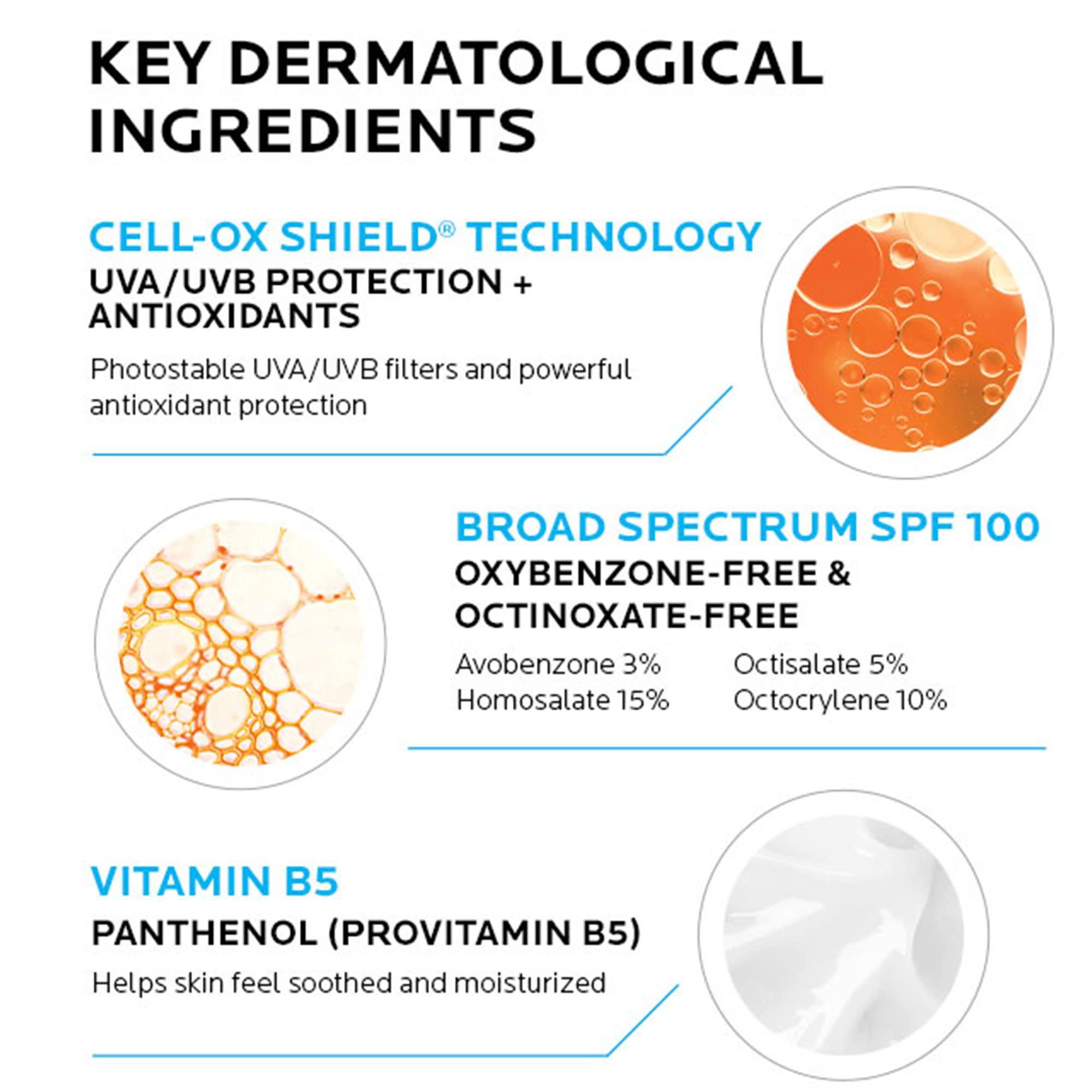 La Roche-Posay La Roche-Posay Anthelios Melt-In Milk Sunscreen SPF 100, Sunscreen For Body & Face, Broad Spectrum SPF + Antioxidants, Oil Free, For Sun Sensitive Skin, Oxybenzone Free