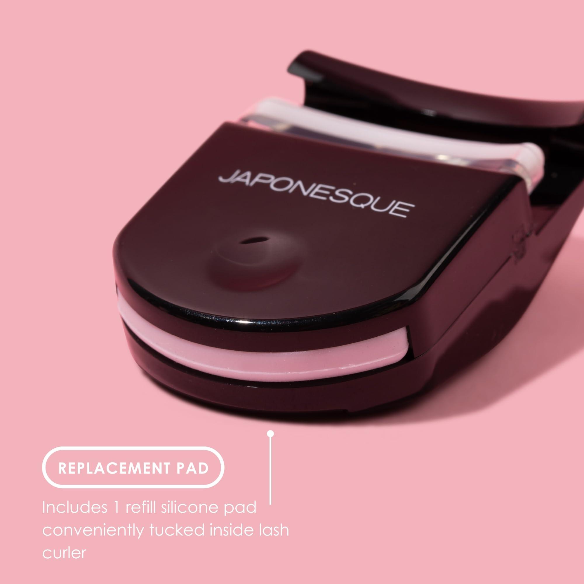 JAPONESQUE JAPONESQUE Travel Eyelash Curler, Black, Pack of 2 - Plastic Eyelash Curlers for Travel Makeup - Comes with Bonus Replacement Lash Pad - 2 Pack