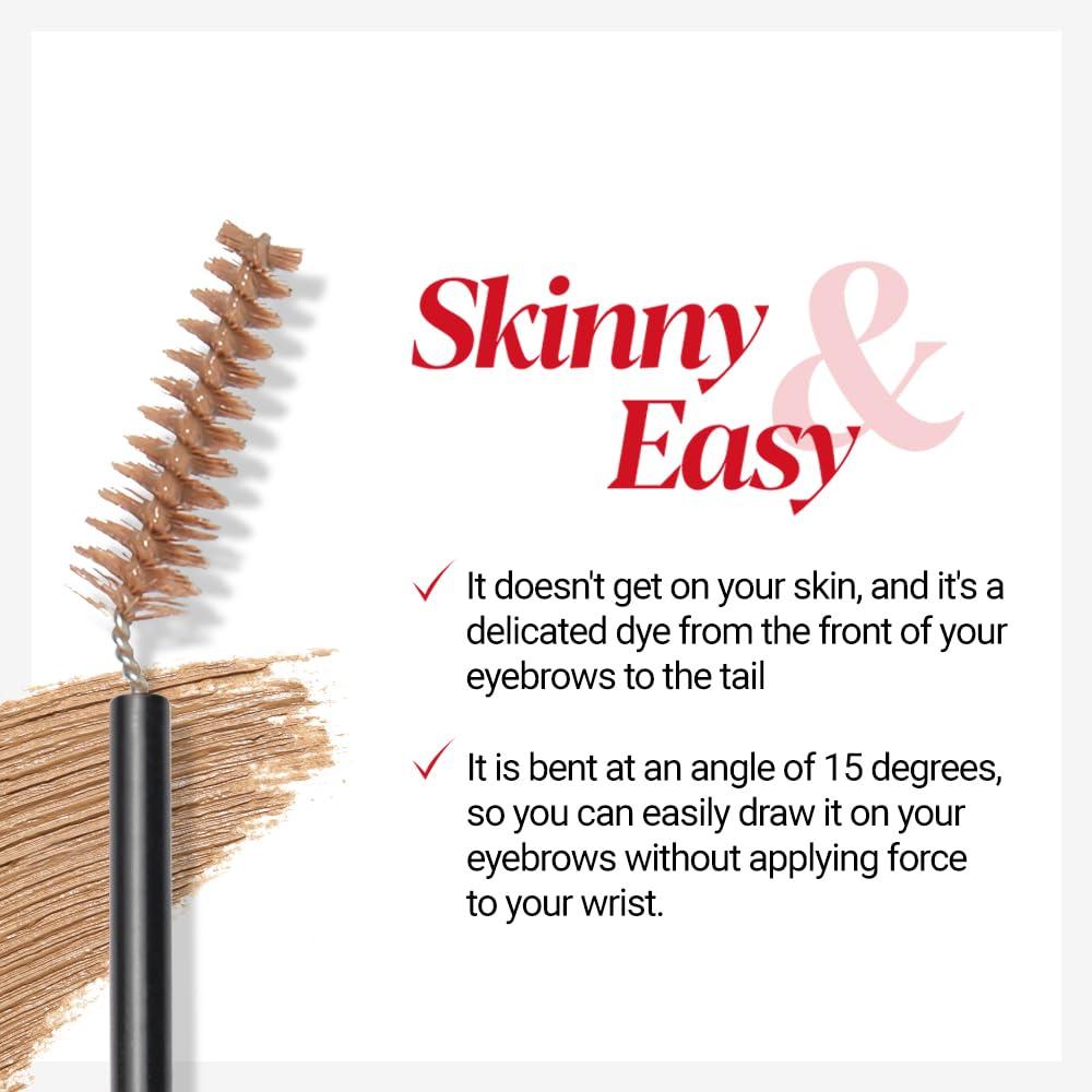 Espoir Espoir The Brow Color Fixing Cara #2 Taupe 0.1 fl oz | Easy Fixing without Clumping with Skinny Brush | Long Lasting Smudgeproof Eyebrow Mascara | Soft Mood Coloring Tinted Gel | Korean Eye Makeup