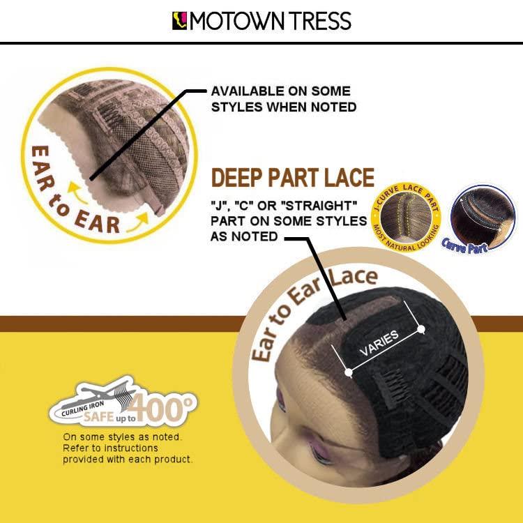 Motown Tress Motown Tress (Ldp-remy46) - Heat Resistant Fiber HD Invisible Lace Front Wig in F4_27_33, 1.0 Count