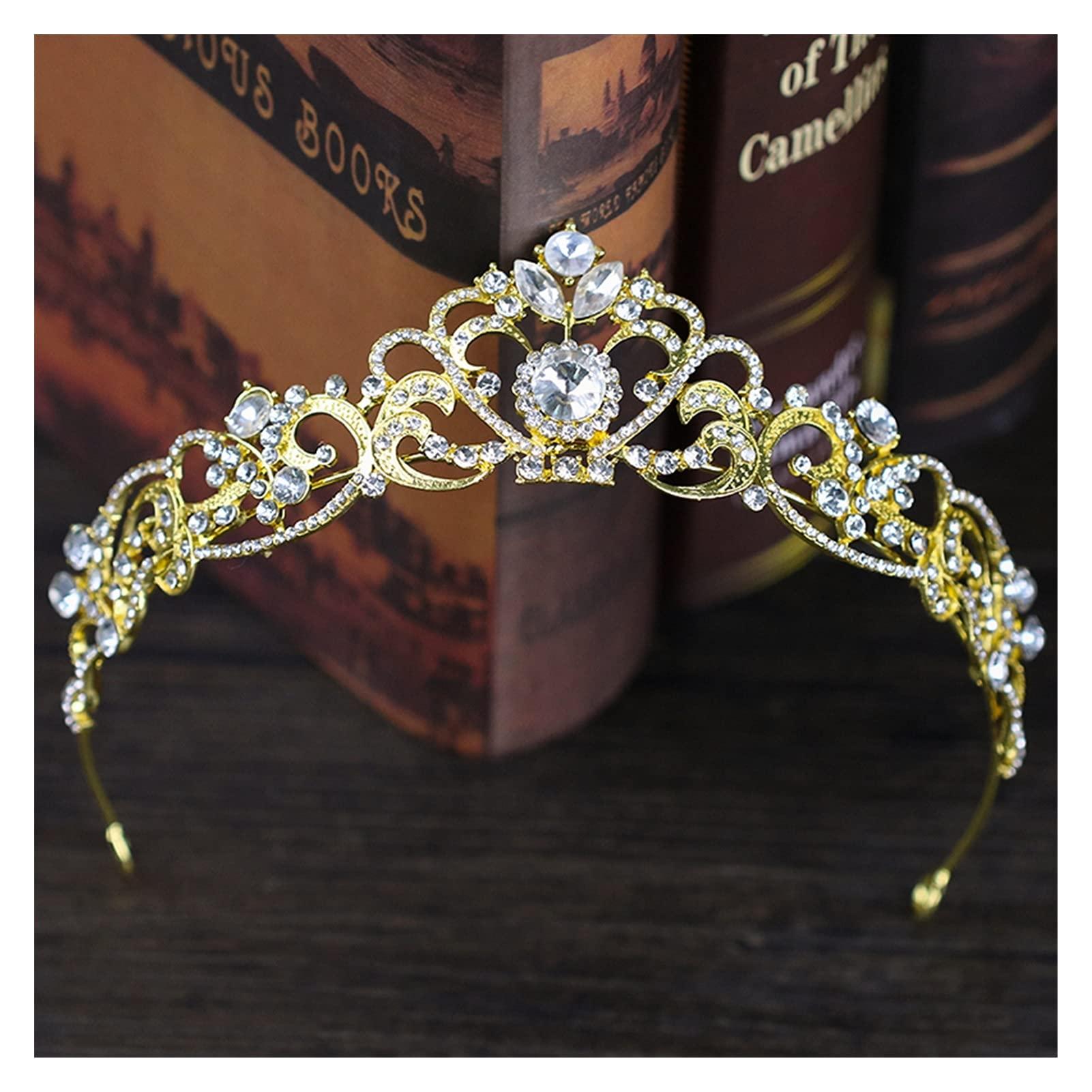 nihngvjm nihngvjm Bridal Crown Trendy Crystal Crown Rose Gold Bridal Tiara and Crown Hair Accessories for Wedding Bride Women Hair Jewelry Headpiece Headdress Tiara for Women (Size : Y)