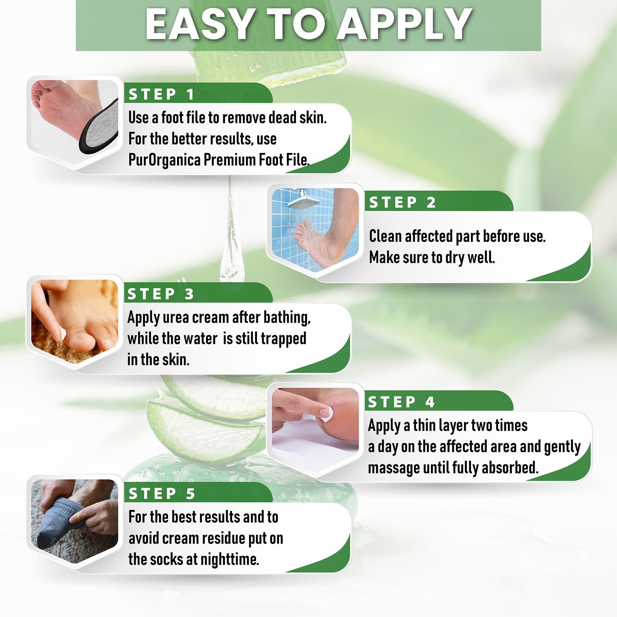 PurOrganica PurOrganica Urea 40% Foot Cream - Made in USA - Corn, Callus and Dead Skin Remover - Moisturizer & Rehydrater - For Thick, Cracked, Rough, Dead & Dry Skin - For Feet, Elbows and Hands - Pack of 2