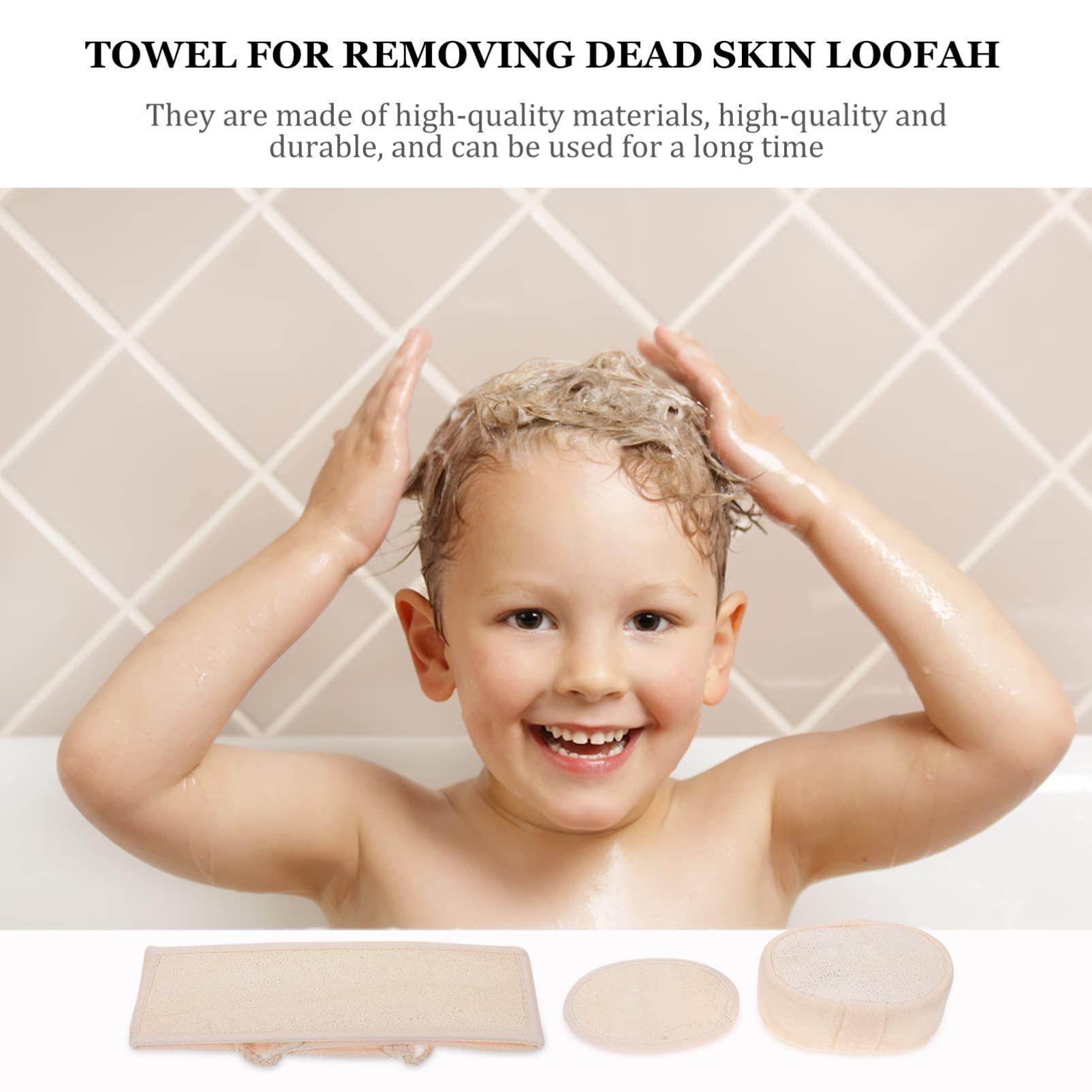Angoily Angoily 9 Pcs Loofah Bath Towel Exfoliating Scrub Pads Bath Loofah Sponges for Shower Washcloth Soap Grout Animal Dove Body Wash Net Sand Dishwashing Beige Cotton