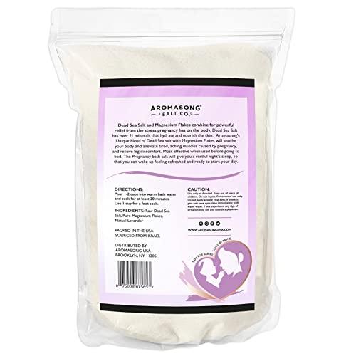 Aromasong Aromasong Dead Sea Pregnancy Bath Soak 5 LB - Natural Lavender with Pure Magnesium Flakes & Minerals - Used for Pregnancy & Postpartum Muscle Ache & Leg Discomfort - Better Absorbing Than Epsom Salt