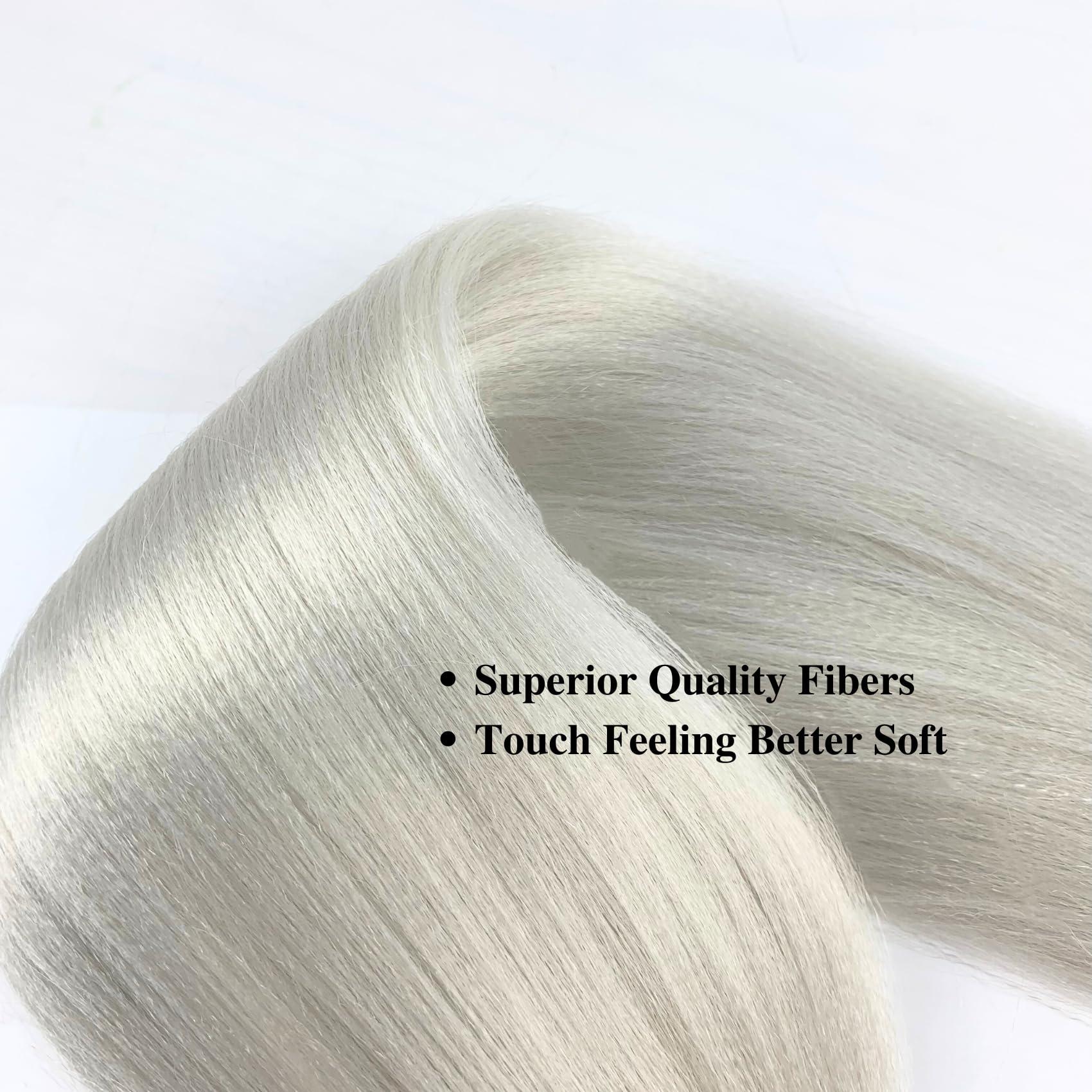 Gozill Gozill Silver Grey Brading Hair Pre Stretched Box Braids Braiding Hair Human Hair 26 Inch